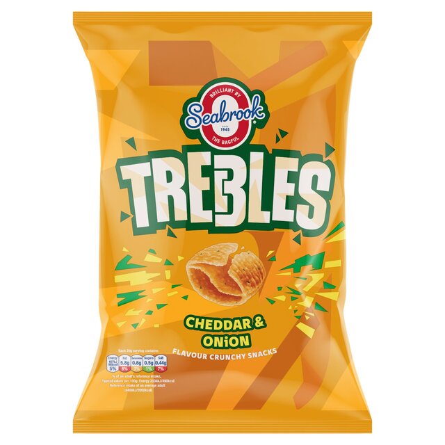 Seabrook Trebles Cheddar & Onion Sharing Bag 120g