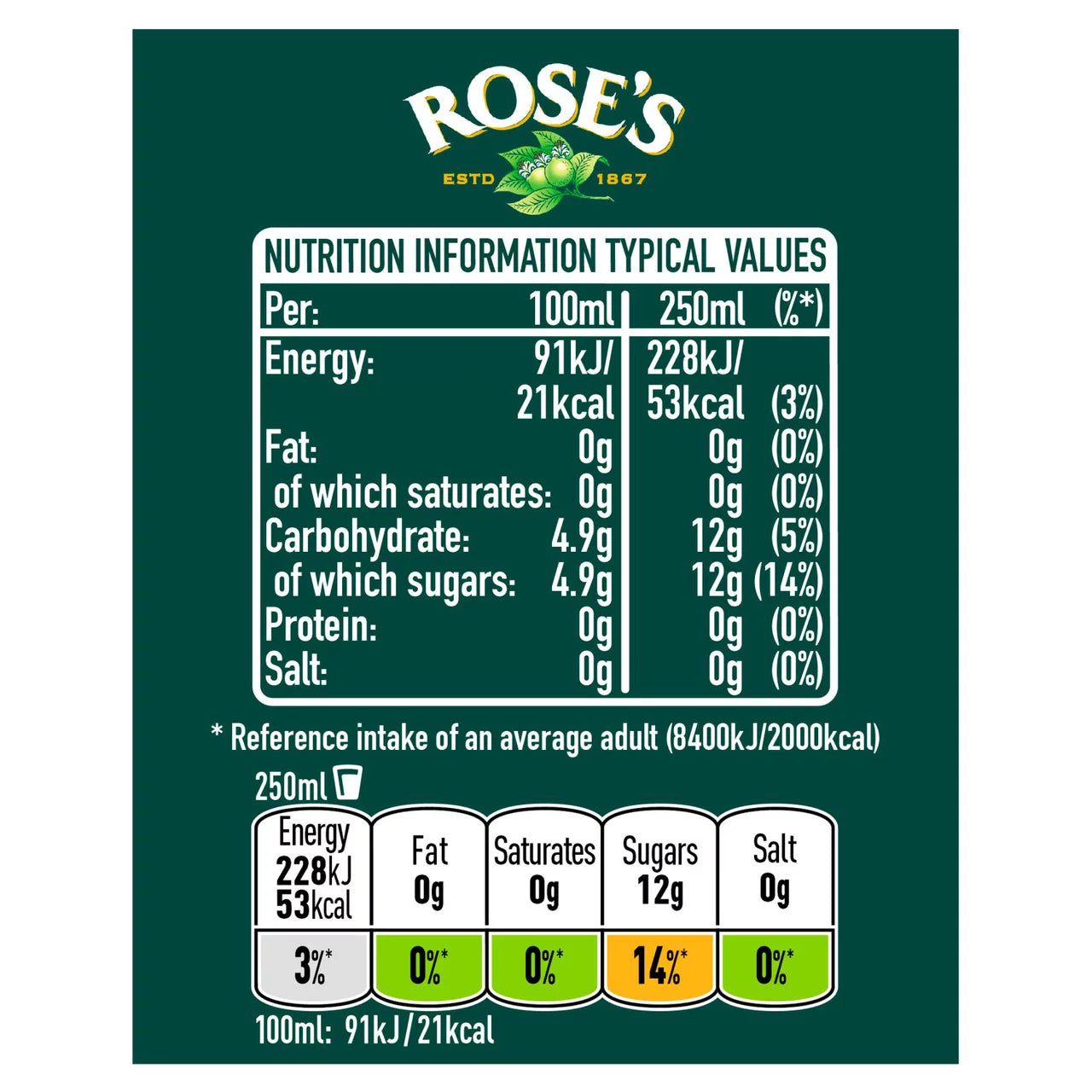 Rose's Lime Juice Cordial The Original 1L