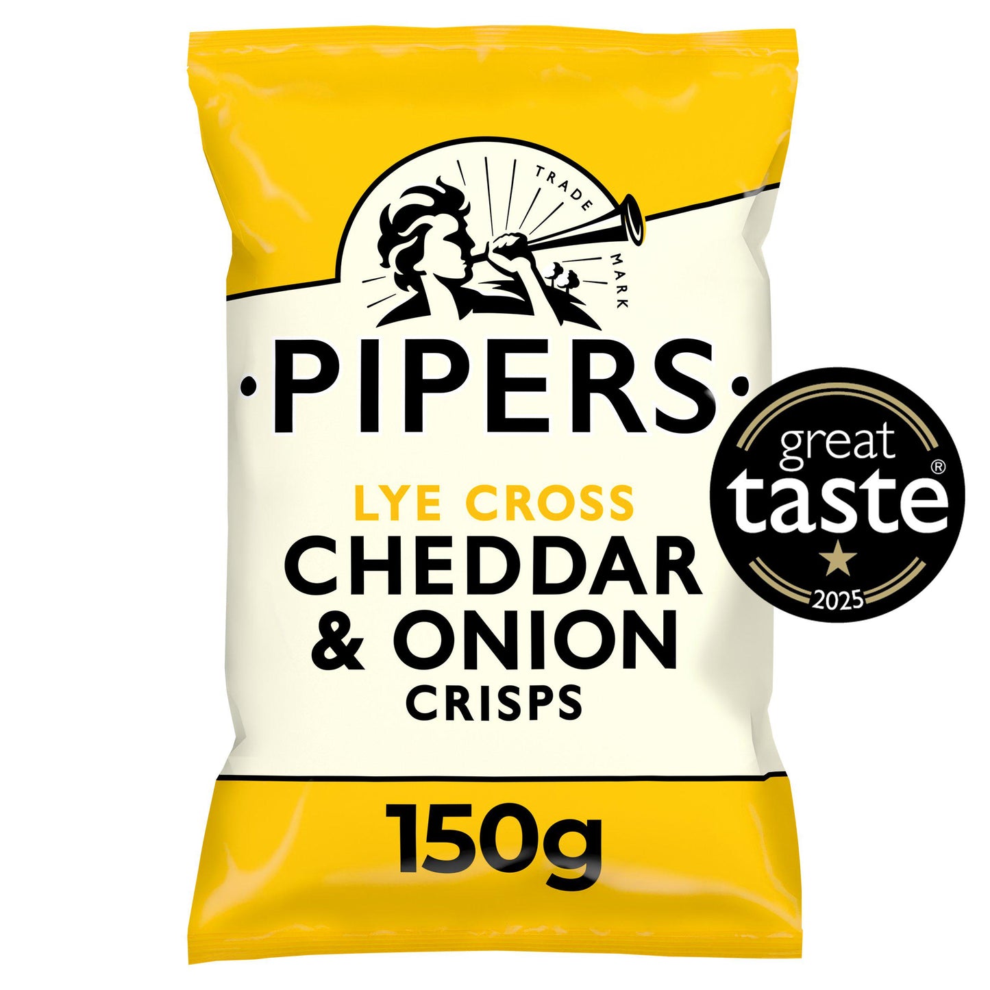 Pipers Crisps Sharing Bag Lye Cross Cheddar & Onion 150g