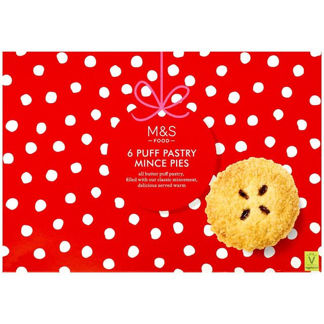 M&S 6 All Butter Puff Pastry Mince Pies 270g