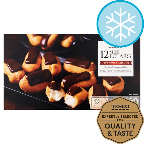 Tesco Frozen 12 Mini Eclairs 140G