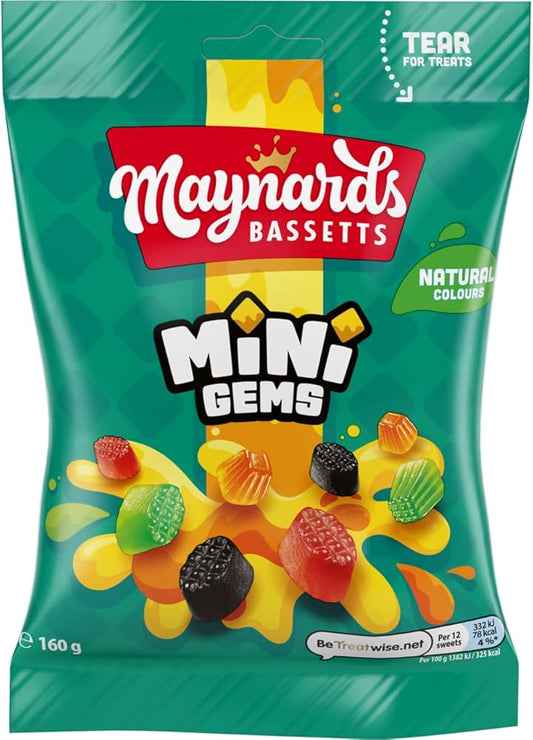 Maynards Bassetts Mini Gems Sweets Bag 160g