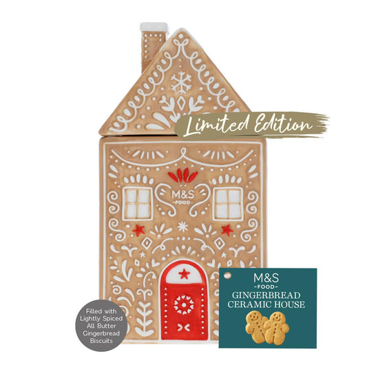 M&S All Butter Gingerbread Biscuits in Ceramic House 200g