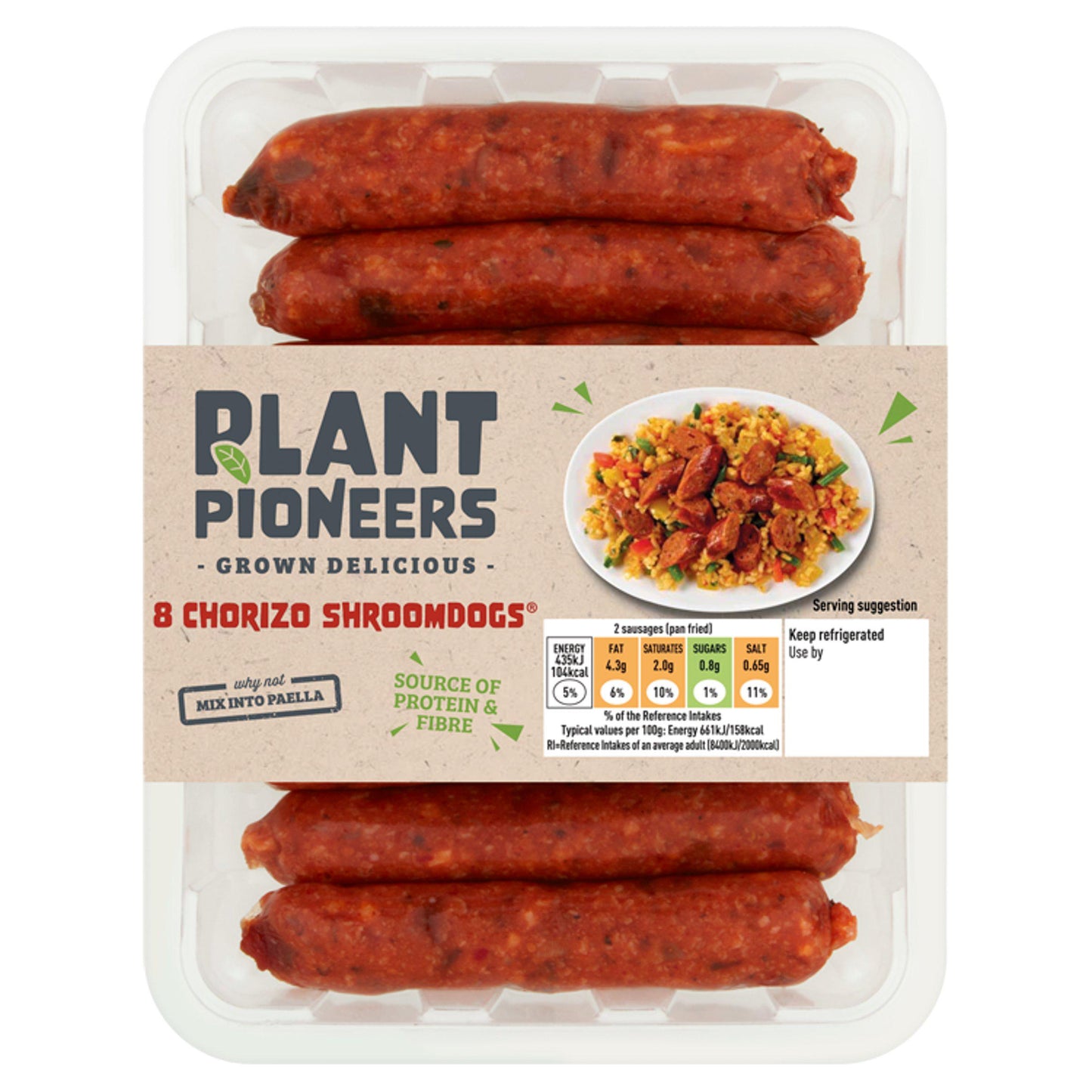 Plant Pioneers Chorizo Shroomdogs x8 280g