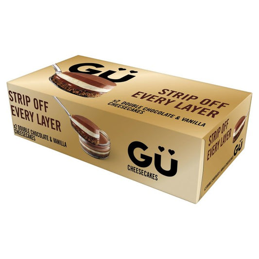 Gu Double Chocolate & Vanilla Cheesecake Desserts 2 x 82g