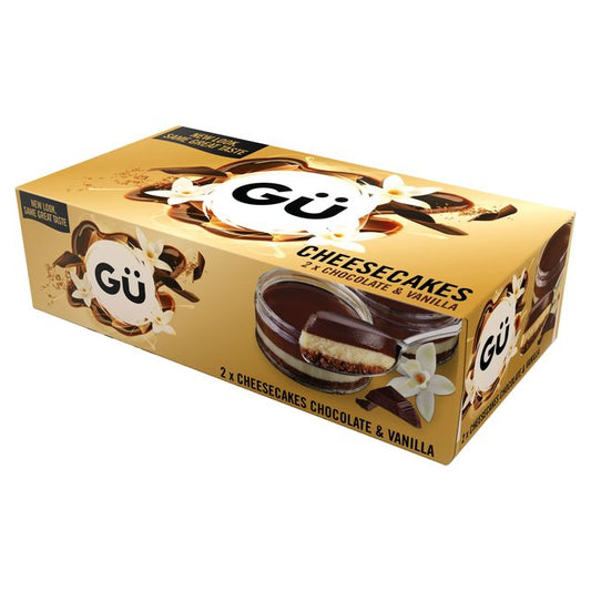 Gu Double Chocolate & Vanilla Cheesecake Desserts 2 x 82g