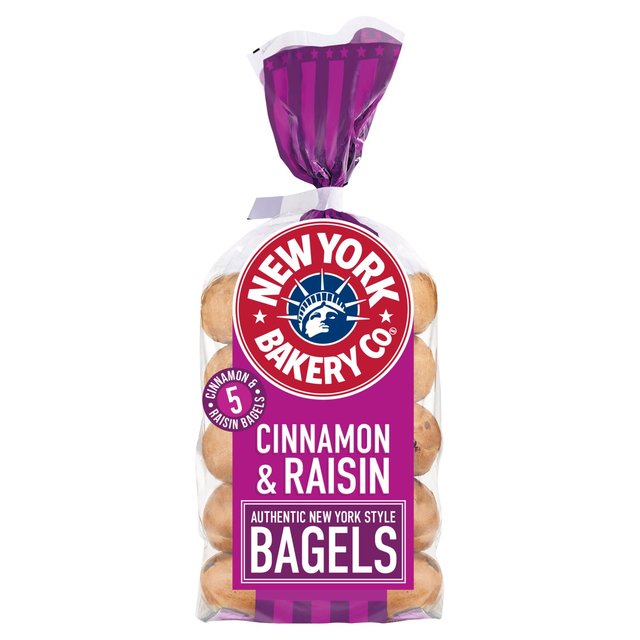 New York Bakery Co. 5 Cinnamon & Raisin Bagels 340g