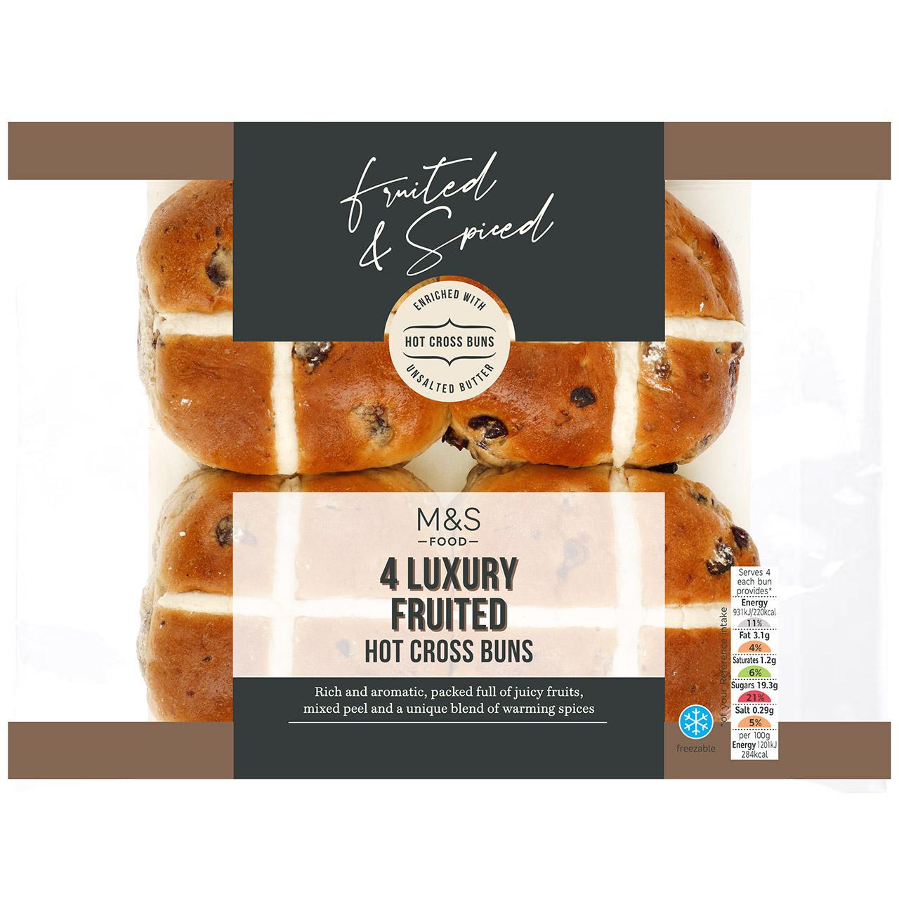 Marks & Spencer Luxury Hot Cross Buns 4x