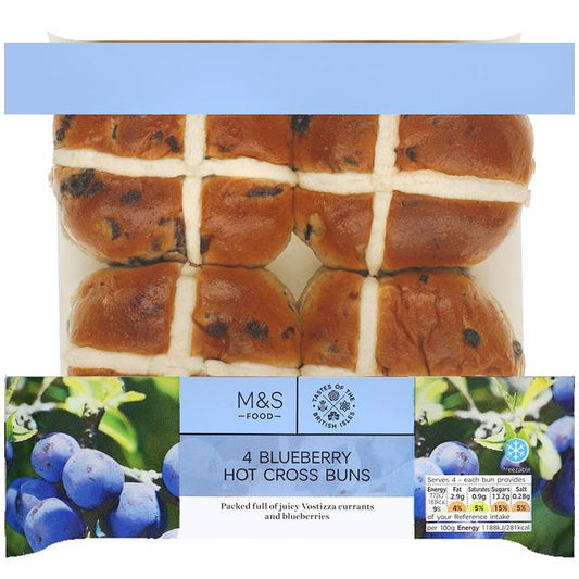 M&S Blueberry Hot Cross Buns 4x