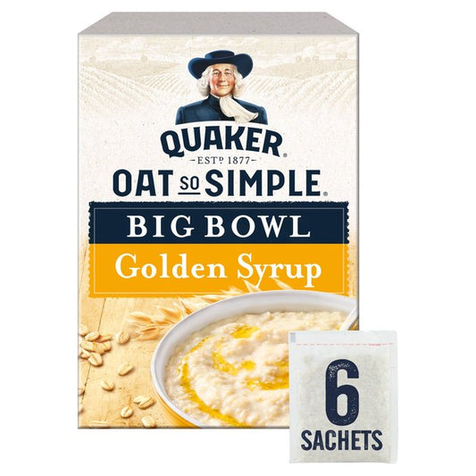 Quaker Oat So Simple Big Bowl Golden Syrup Porridge Sachets 6x 49.6g