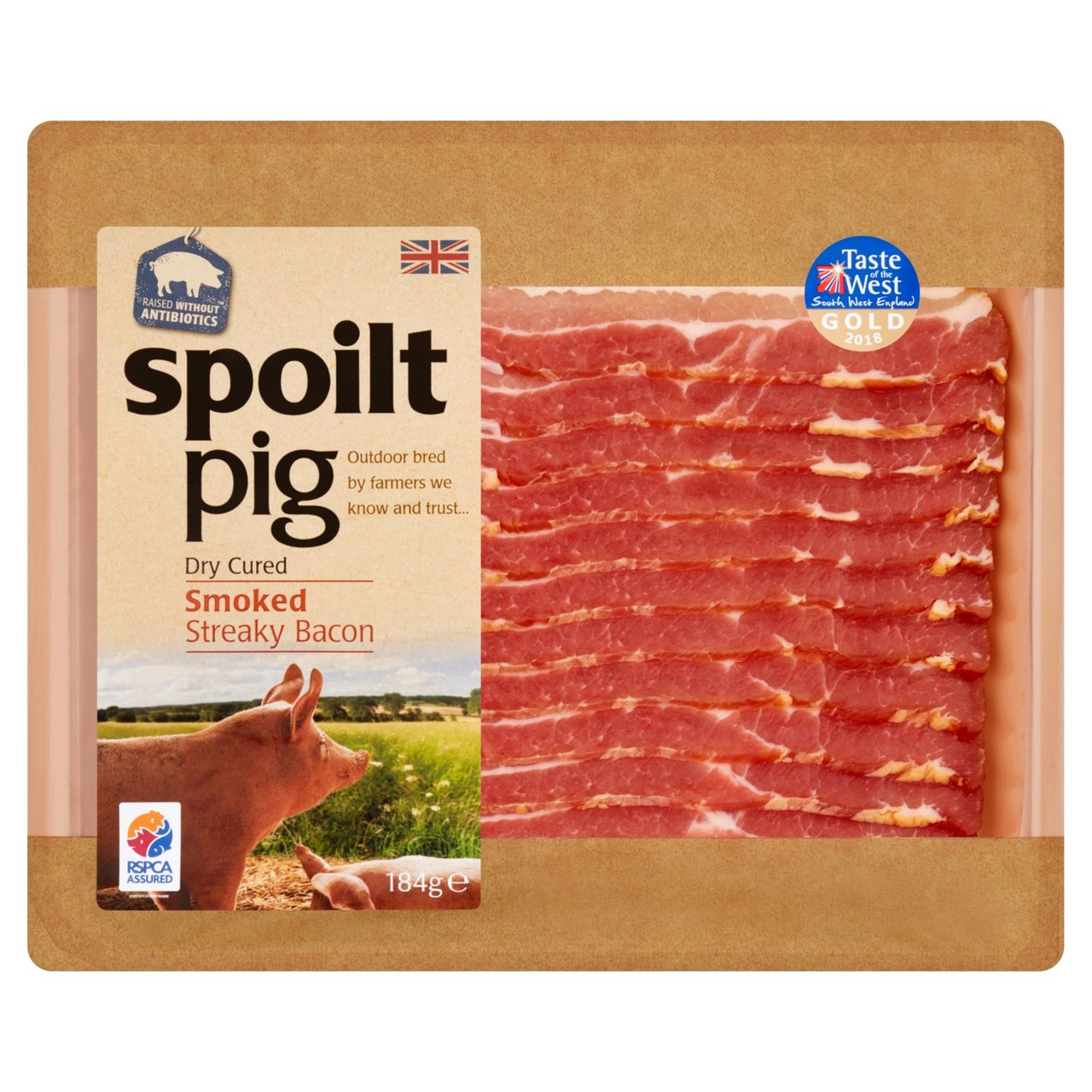 Spoiltpig Dry Cured Smoked Streaky Bacon 184g