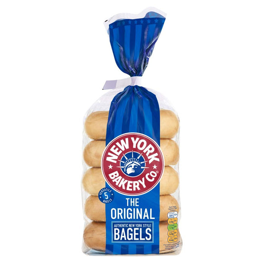 New York Bakery Co. Plain Bagels 5 Pack 300g