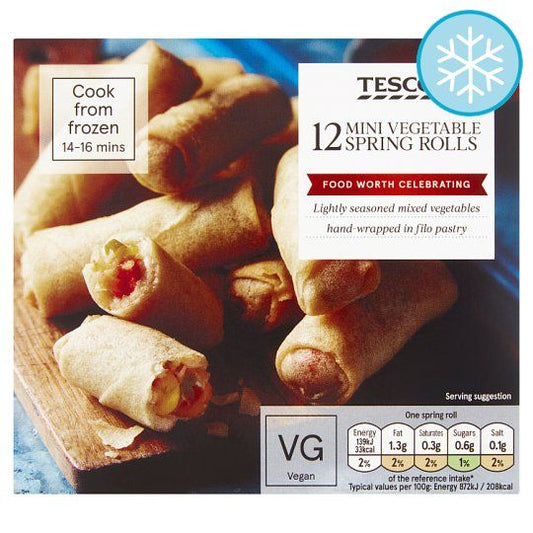 Tesco 12 Vegetable Spring Rolls 216g