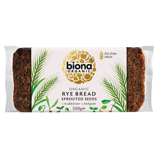 Biona Organic Yeast Free Vitality Rye Bread with Sprouted Seeds 500g