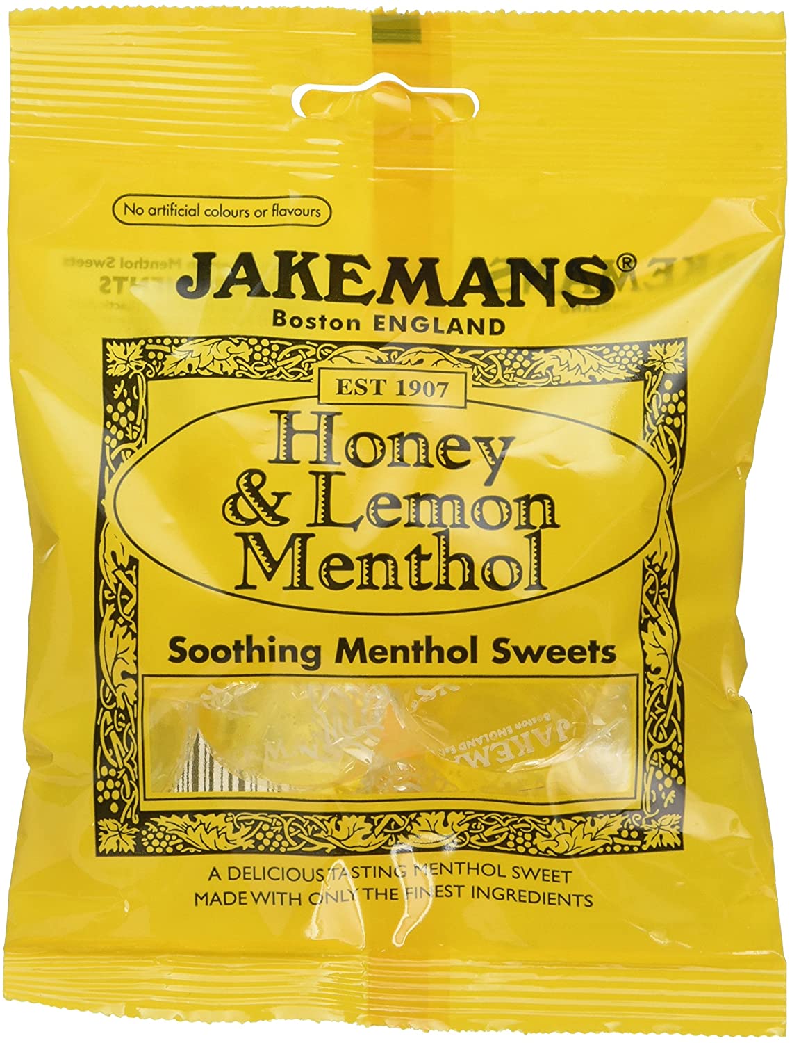 Jakemans Honey & Lemon Menthol Soothing Menthol Sweets 100g