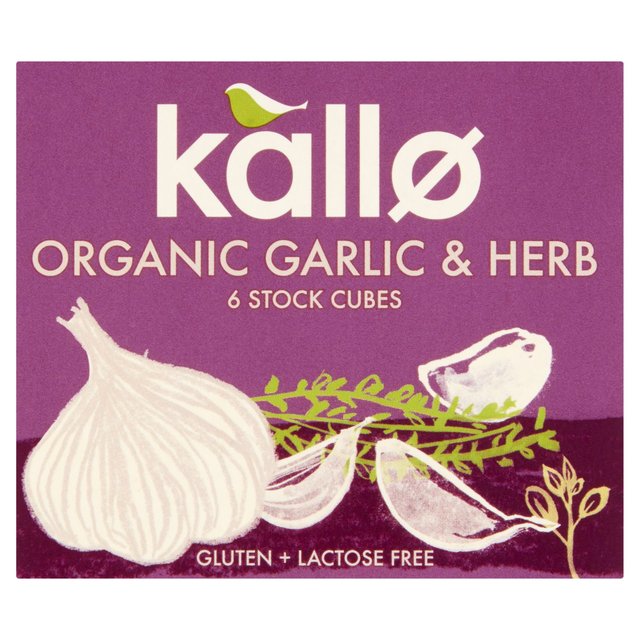 Kallo Organic Garlic & Herb 6 Stock Cubes 66g