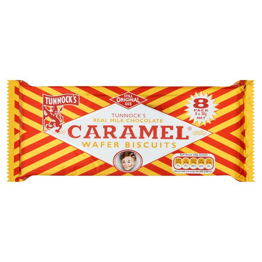 Tunnock's Real Milk Chocolate Caramel Wafer Biscuits 8 x 30g