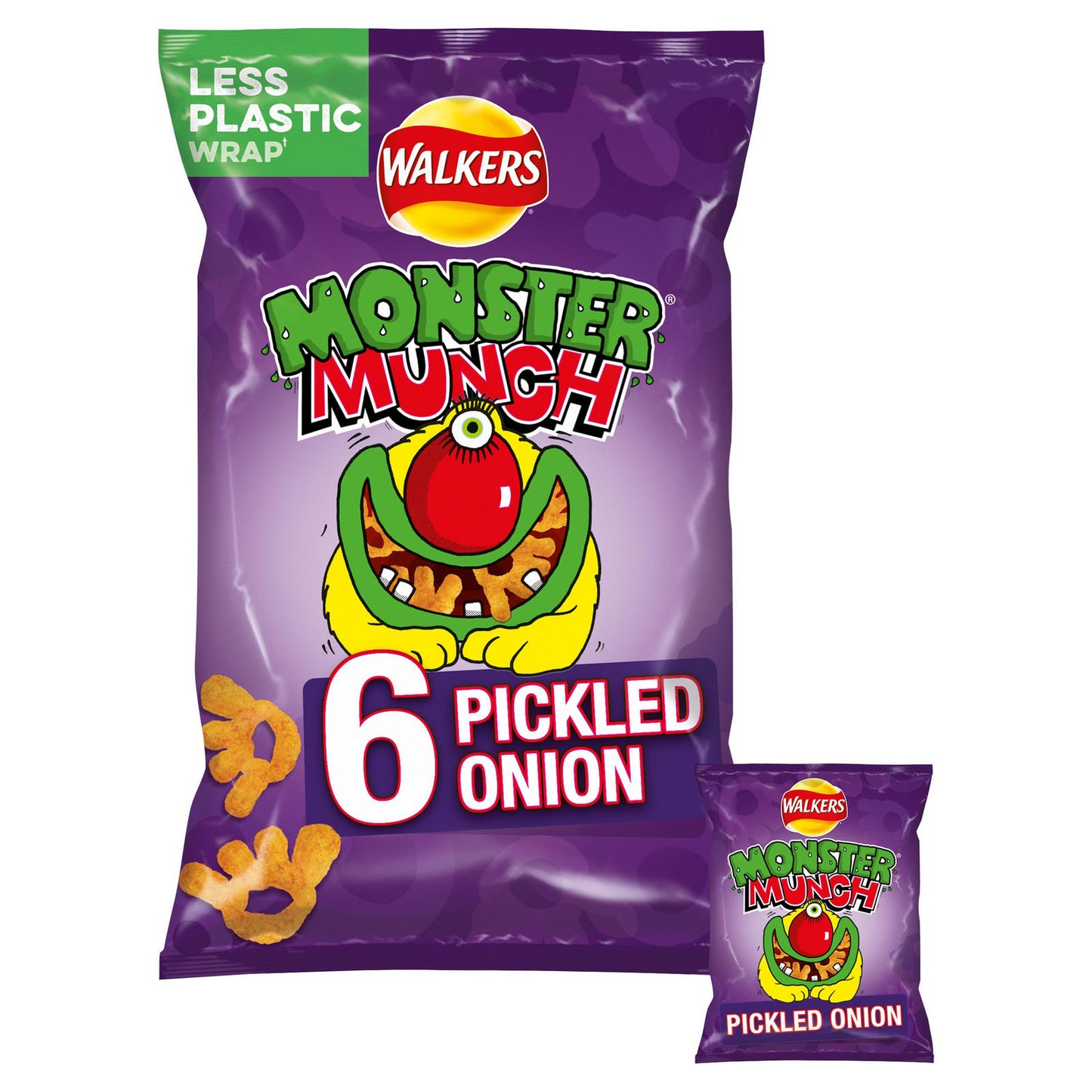 Walkers Monster Munch Pickled Onion Multipack Snacks 6x20g